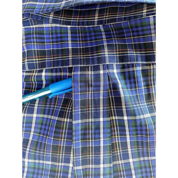 Polo Ralph Lauren Mens Sz XL Custom Fit Blue Plaid Long Sleeve Button Down Shirt - Picture 8 of 12